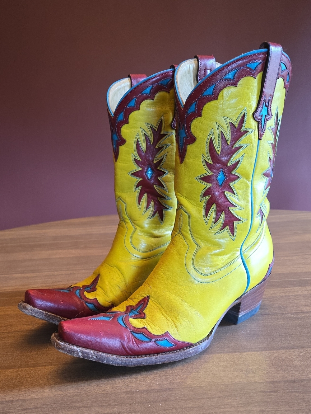 Allens Pewee Boots - Yellow/Red/Turquoise